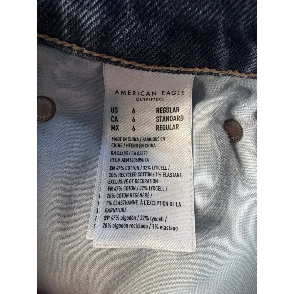 American Eagle Super High Rise Straight Women's Sz 6 Denim Jeans - Picture 6 of 12